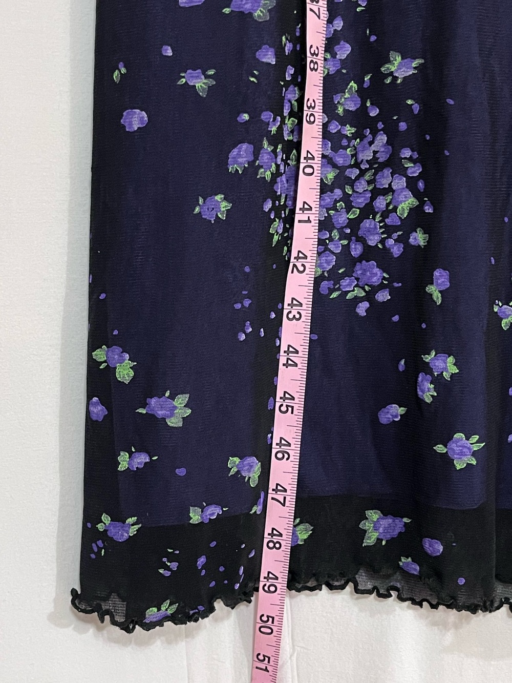Vntg Currants Purple Floral Satin Lined Slip Dress S Backless Y2K Edgy Fairycore - Picture 10 of 10